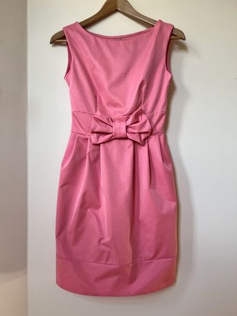 Cukierkowo różowa sukienka vintage lata 50s 60s S wesele