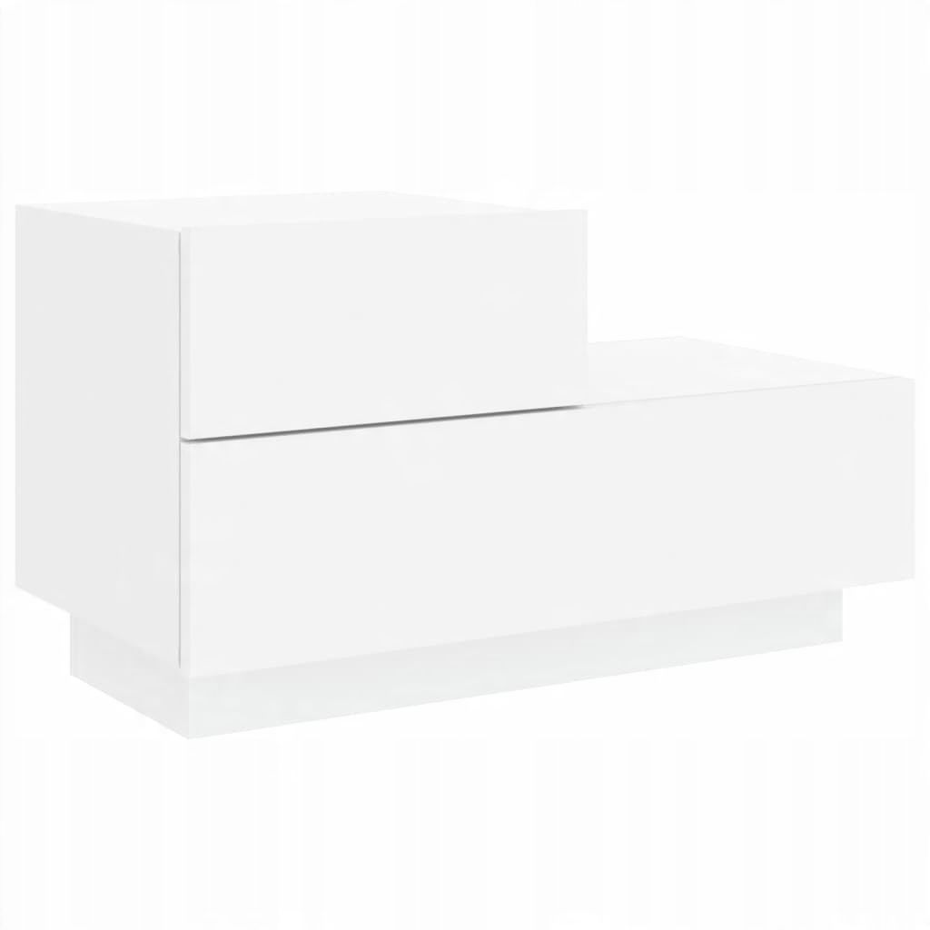 Szafka Nocna Z Oświetleniem Led Vidaxl 70X36X40,5 Cm Biała