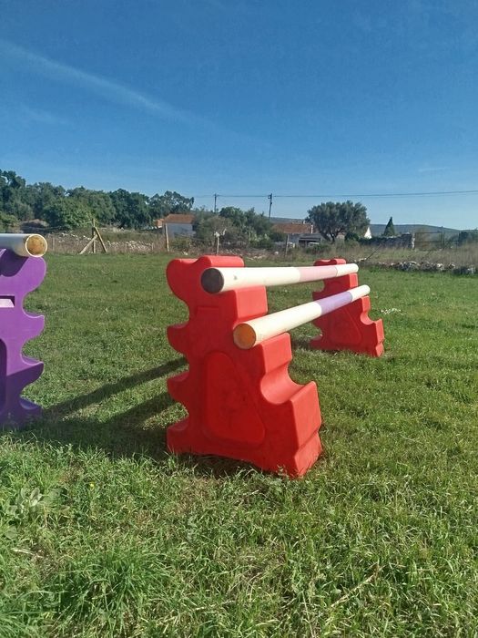 Conjunto completo de saltos de equitação – 4 cavaletes + 4 postes (3 m