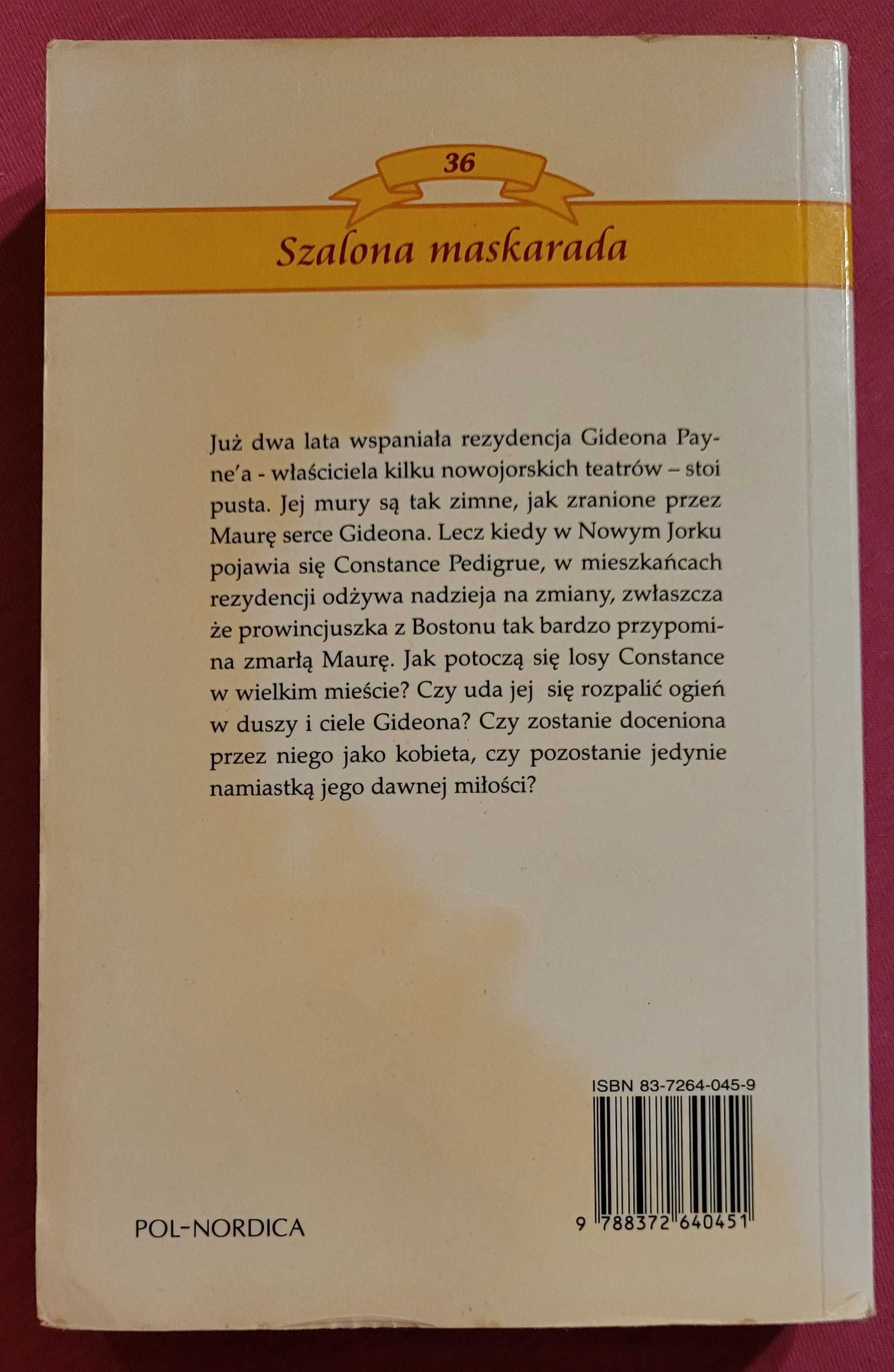 Romans historyczny "SZALONA MASKARADA" autorki Lisa Bingham RSL nr 36