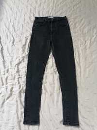 Czarne jeansy rurki wysoki stan 38 S M