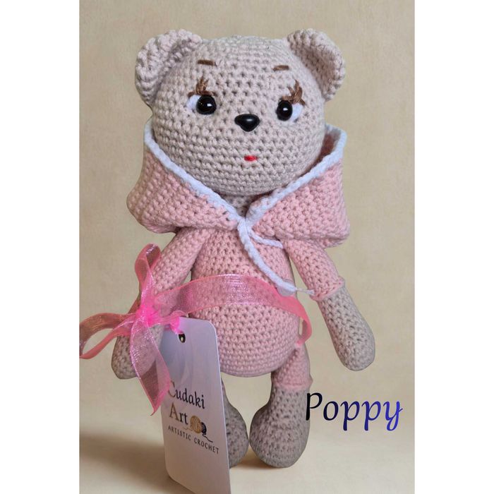 Rękodzieło - Miś - Maskotka szydełkowa - Boże Narodzenie