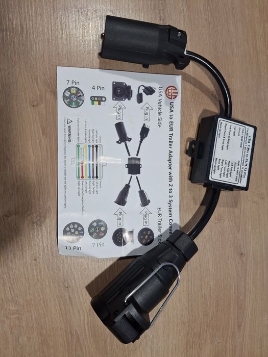 Przejściówka przyczepy 7 pin usa do 13 pin euro