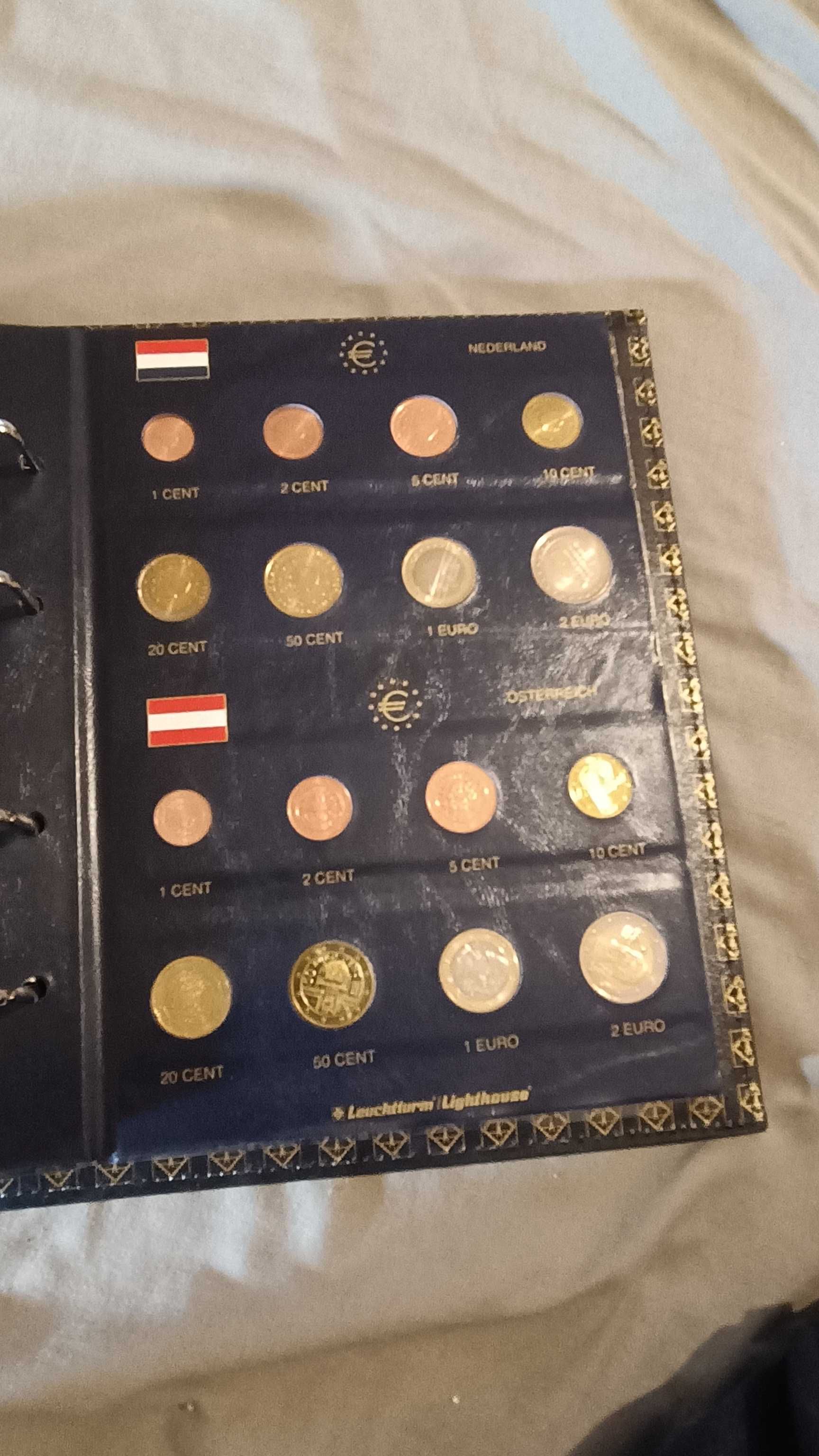 Moedas de euro dos 12 países fundadores
