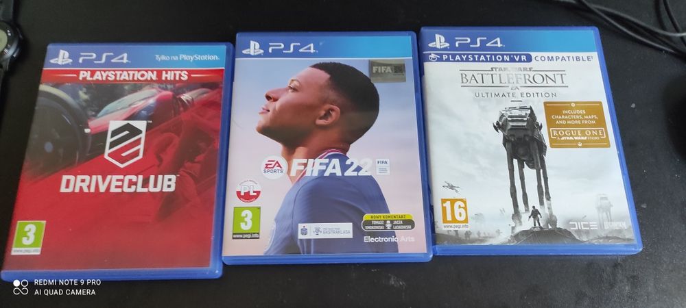 Sprzedam 3 gry na ps4 Star Wars battle front 1 drive club i fifa 22