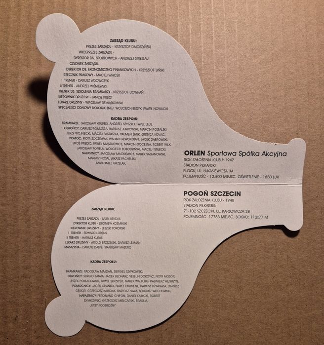 Bilet mecz Orlen Płock vs Pogoń Szczecin 07.04.2001