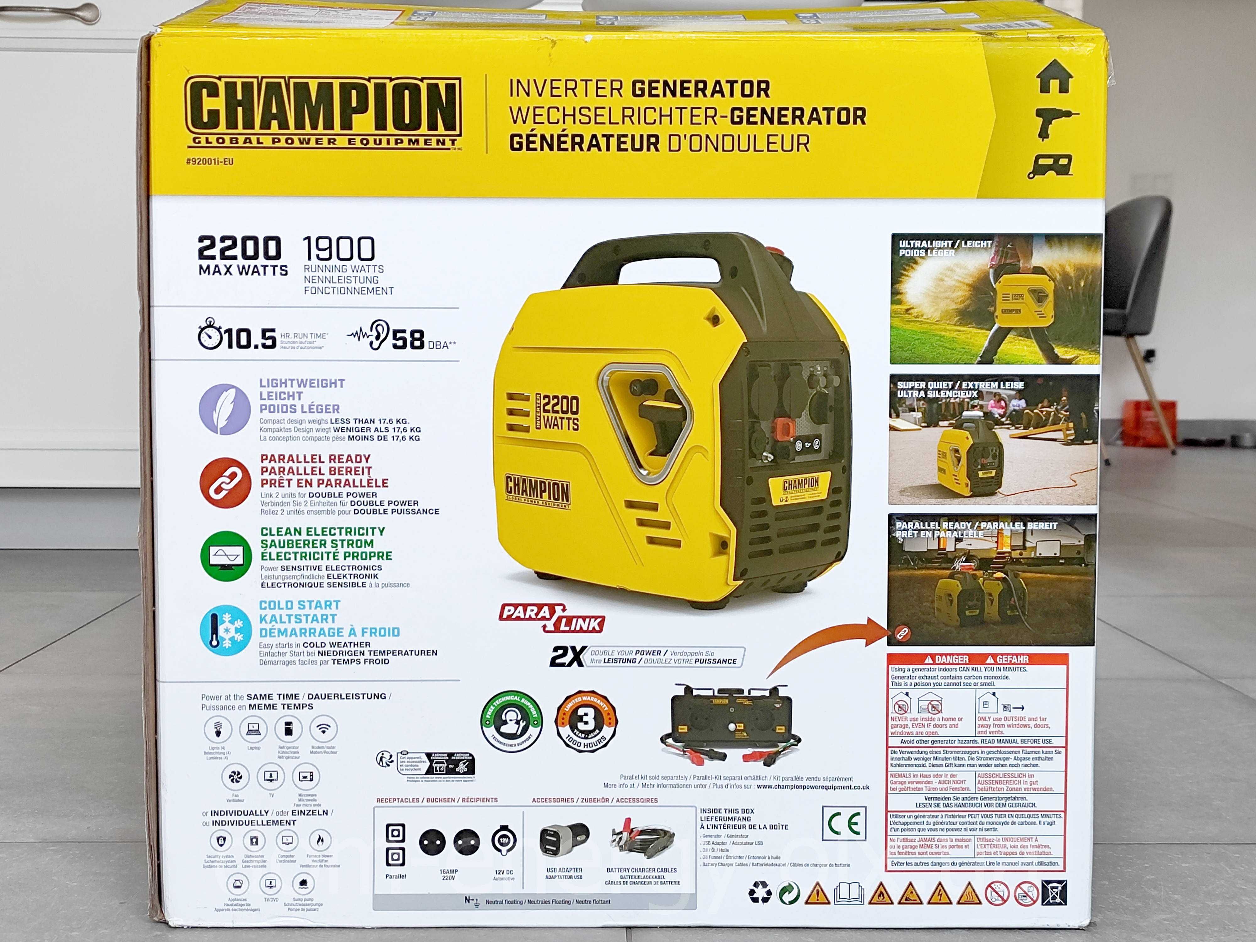 Генератор Champion 92001i-EU 2.2кВт бензин инверторний Гарантия 24 мес