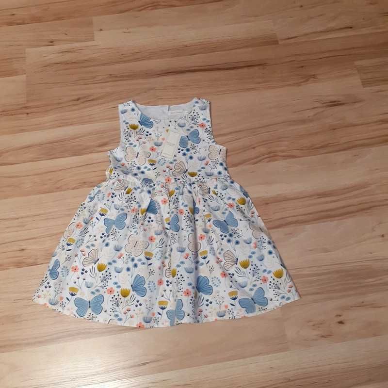 Nowa sukienka dziewczęce 110 z motywem łąki z metką