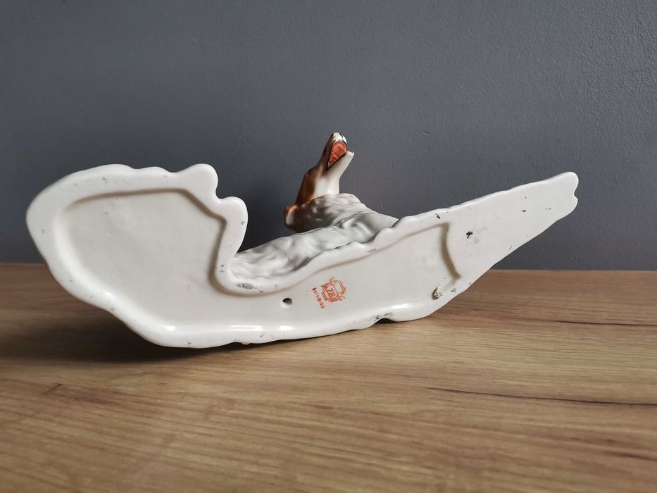 Stara figurka Chart Borzoj porcelana Steatyt  Z. Buksowcz PRL 1960