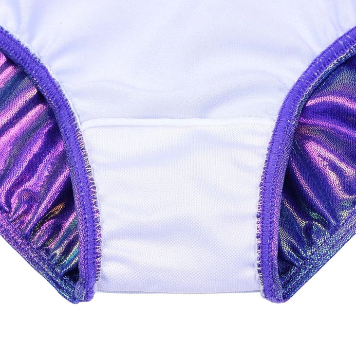 ZNYUNE strój gimnastyczny z cekinami 3/4 rękaw 9-10 lat