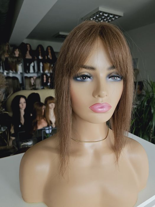 Topper tupet damski Asia jasny naturalny brąz Włosy naturalne