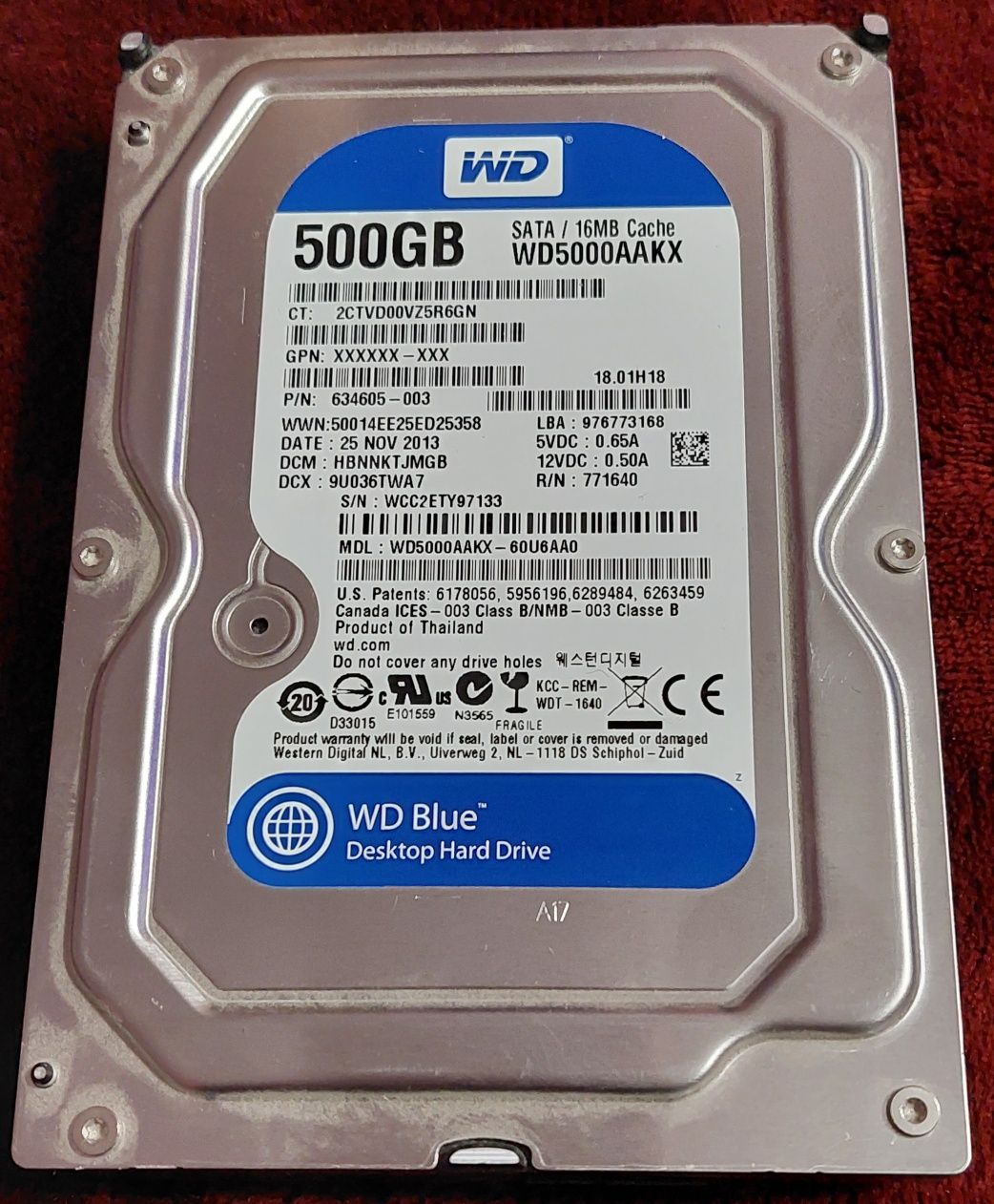 Жесткий диск WD500GB