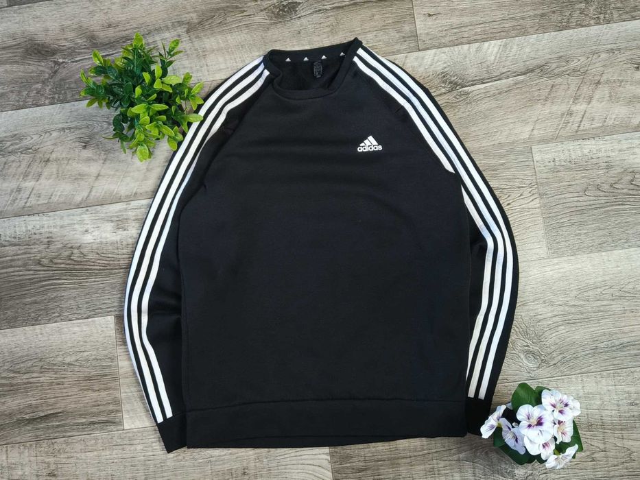 ADIDAS на лампасах світшот чоловічий оригінал чорний М