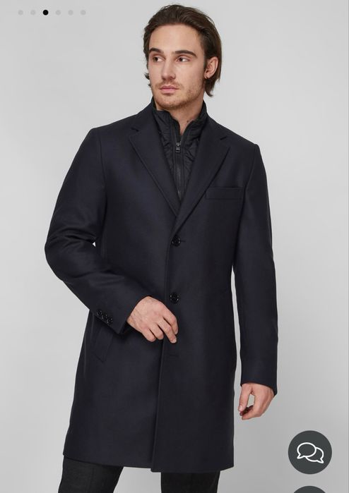 Чоловіче пальто Hugo Boss, темно-синього кольору