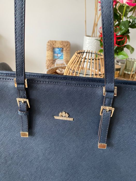 Torba torebka wittchen shopper bag skóra saffiano granatowa duża