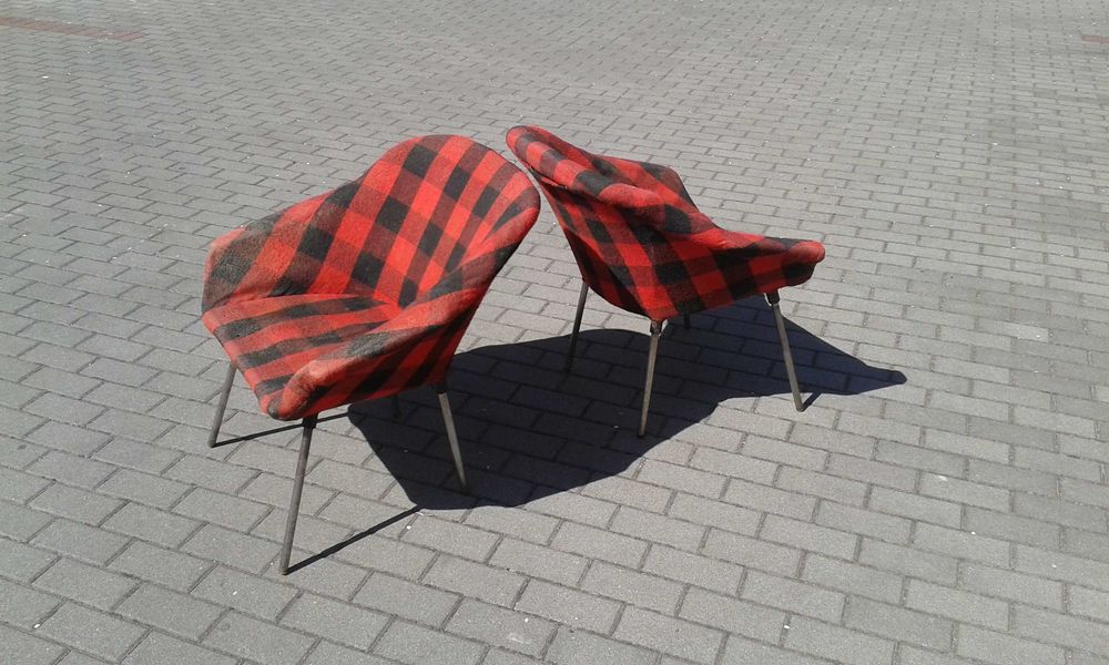 Fotel muszelka PRL Ewa  design lata 60 70 vintage loft