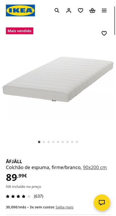 Colchão Ikea modelo Afjall 90x200