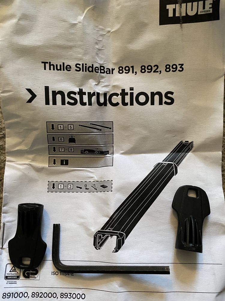 thule rapid 775 slidebar 891 выдвижные поперечины на рейлинги