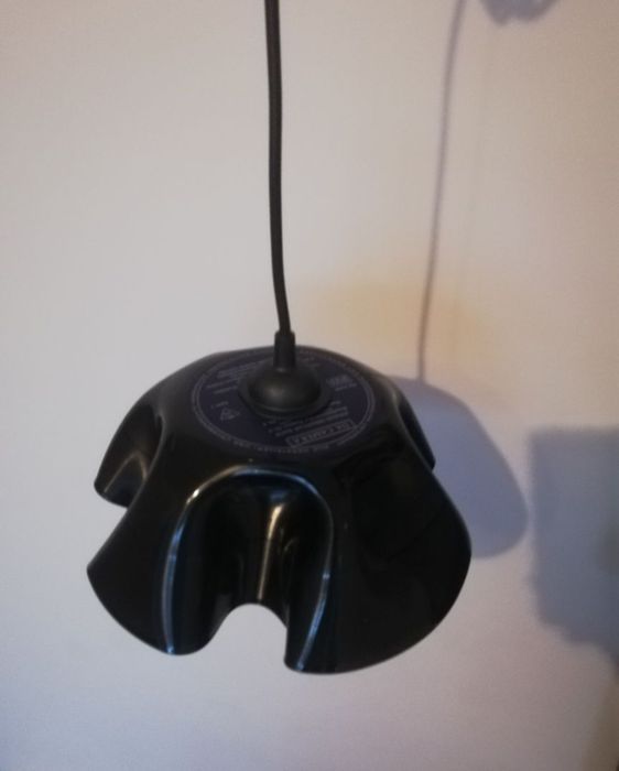 Lampa żyrandol z płyty winylowej oryginalny ciekawy czarny klosz loft