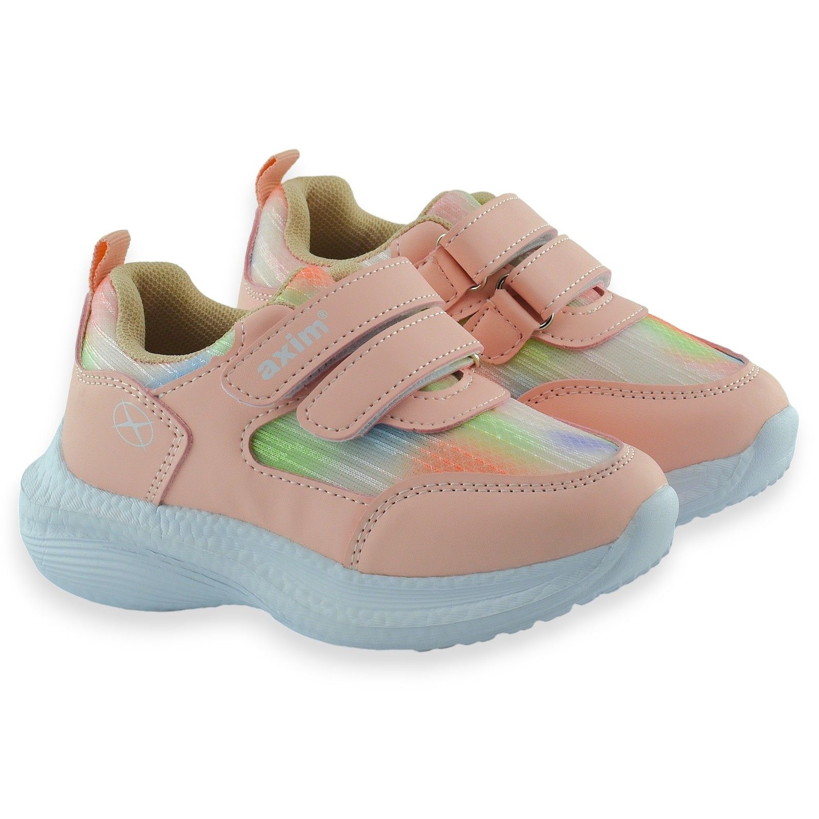 Wygodne i lekkie buty sportowe dla dziewczynki na rzep Różowe |r.22-30