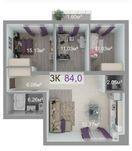 3к квартира 84м.кв. біля ТЦ Метро