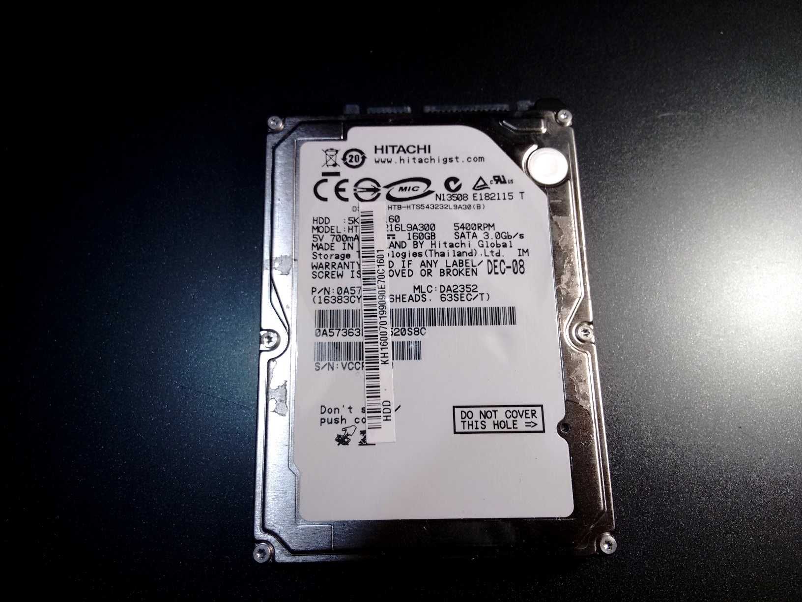 Disco SATA 2.5" HITACHI - 160 GB.