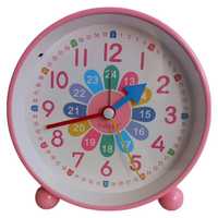 Zegar Budzik Analogowy dla Dzieci Różowy