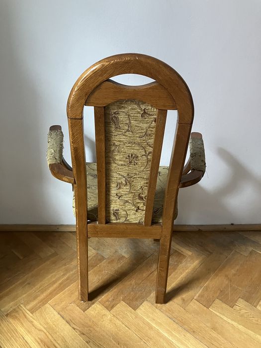 Dawne krzeslo/ fotel tapicerowany drewniany vintage