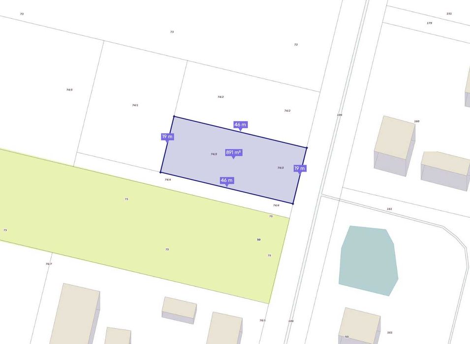 Działka budowlana 891 m²  (74/3) – Polesie k. Puław