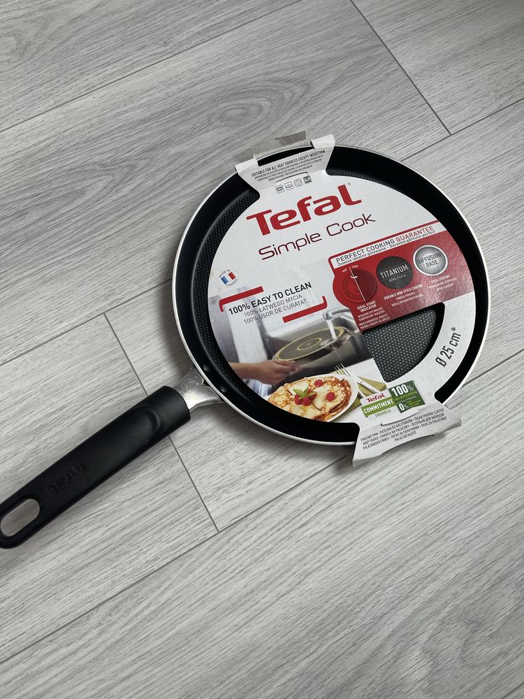 Сковородка Tefal simple cook с антипригарным покрытием 25 см блинная