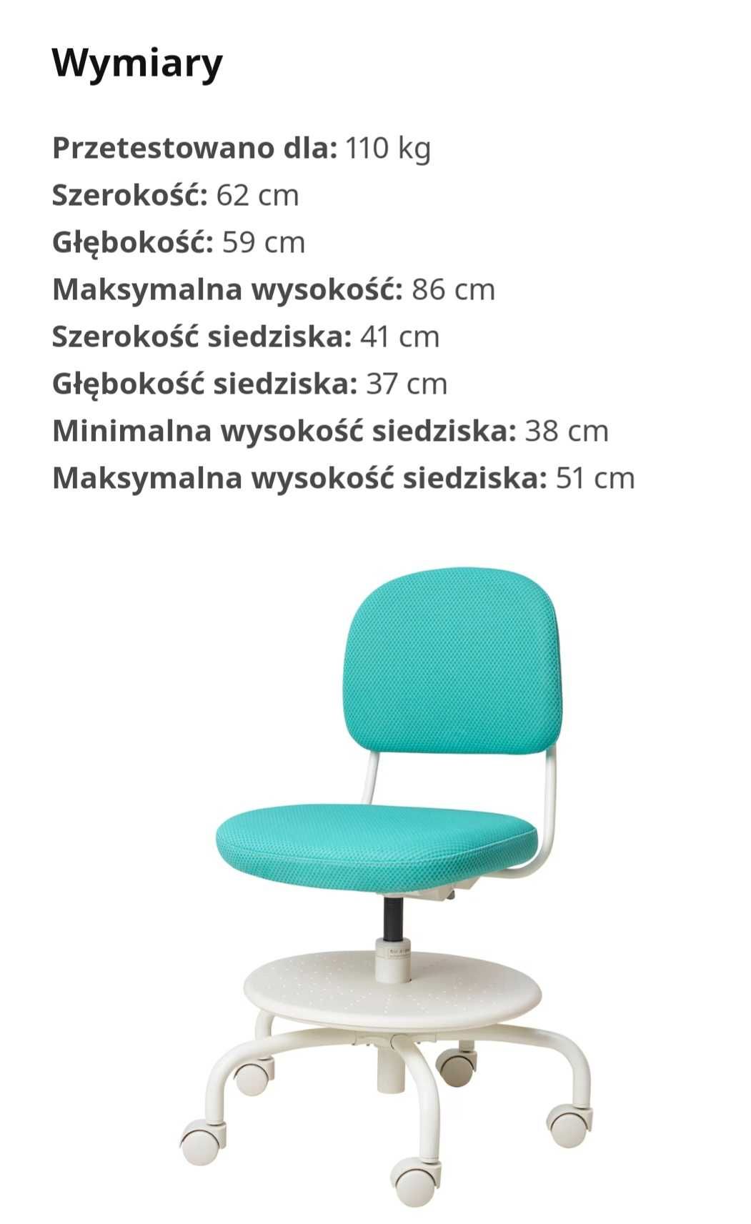 Dziecięce krzesło biurowe Vimund Ikea