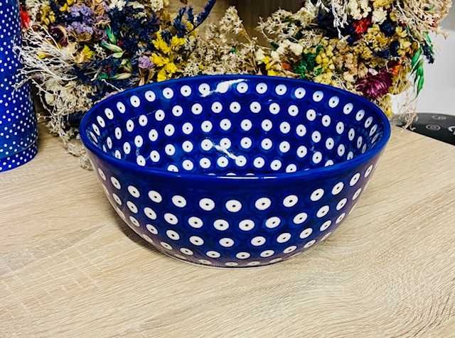 Ceramika Bolesławiec. Miska salaterka kropka (4279)