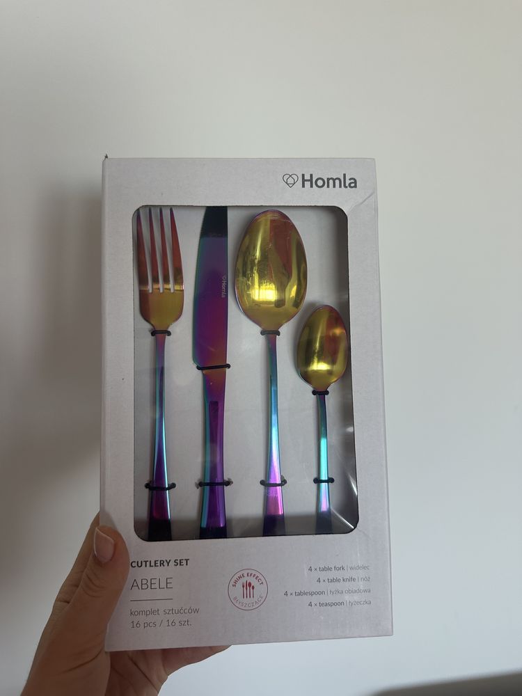 Sztućce Homla Abele komplet sztućców 16 sztuk fioletowe kolorowe