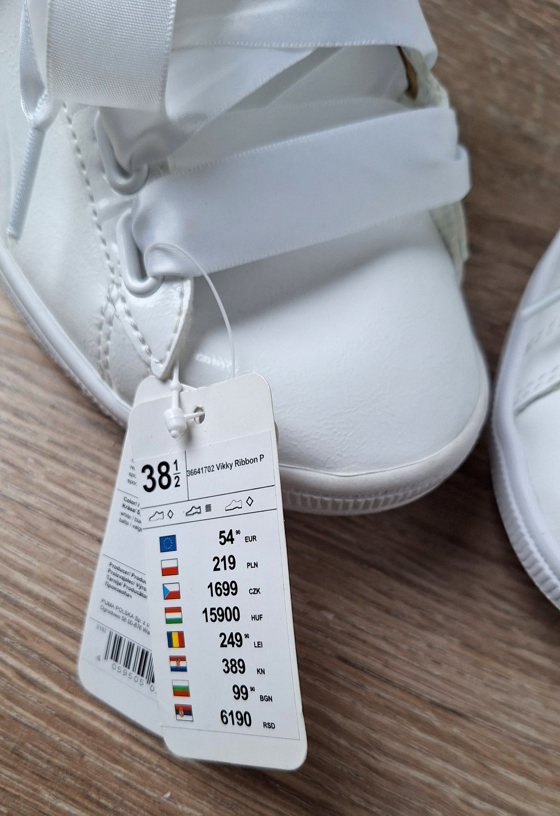 r. 38,5 NOWE sneakersy trampki PUMA Vikky v2 Ribbon P 369727 BIAŁE