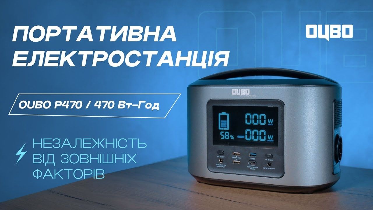 Зарядна станція Oubo P470 Portable Power Station 500W 470Wh Код: 470