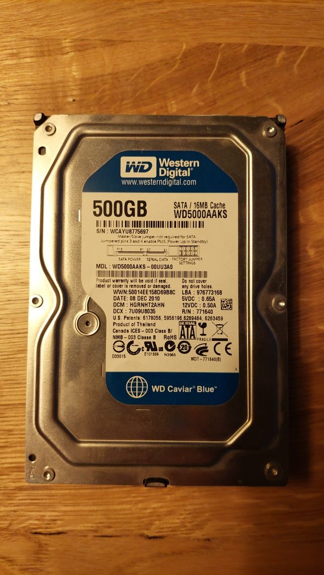 Dysk Western Digital Blue 500GB 16MB cash 7200obr