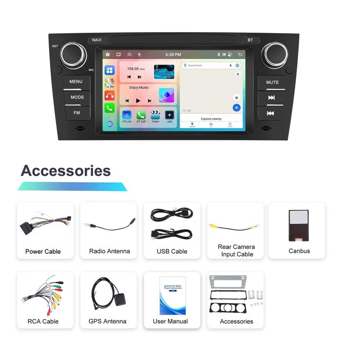 Rádio 4/64GB BMW Série 3 (E90) - CarPlay | Android Auto | WiFi | NOVO