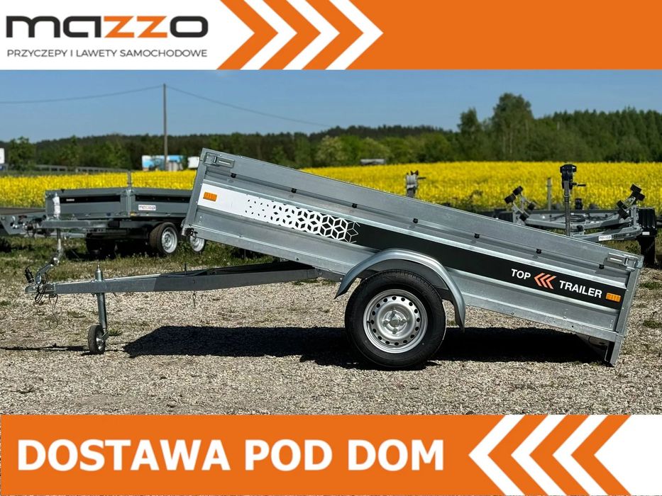 MAZZO TOP TRAILER Dostawa przyczepka SPAWANA 251x135x37cm DMC750kg UCHYLNA  TOP TRAILER TT25 Max przyczepka SPAWANA 251x135x45m jednoosiowa
