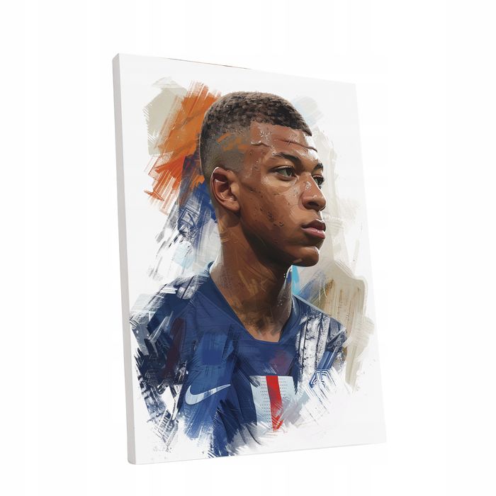 Nowoczesny Portret Kylian Mbappé na Płótnie 60x80 cm