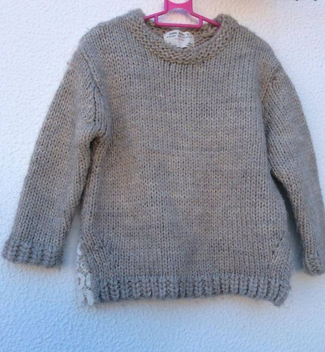 Camisola de malha com renda Zara Girls