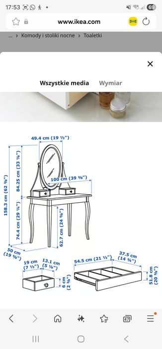 Toaletka firmy Ikea