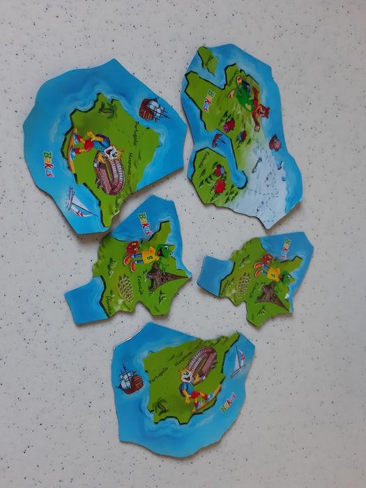 Magnesy Bakuś mapa kolekcja 5szt danonki miś żaba lisek zabawa