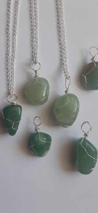 Łańcuszek z żielonym awenturynem kamień szlachetny