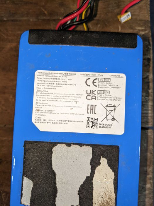 акумулятор 10.2A 54,6V T2236-BD4A 13INR19/66-4 xiaomi scooter 4 pro