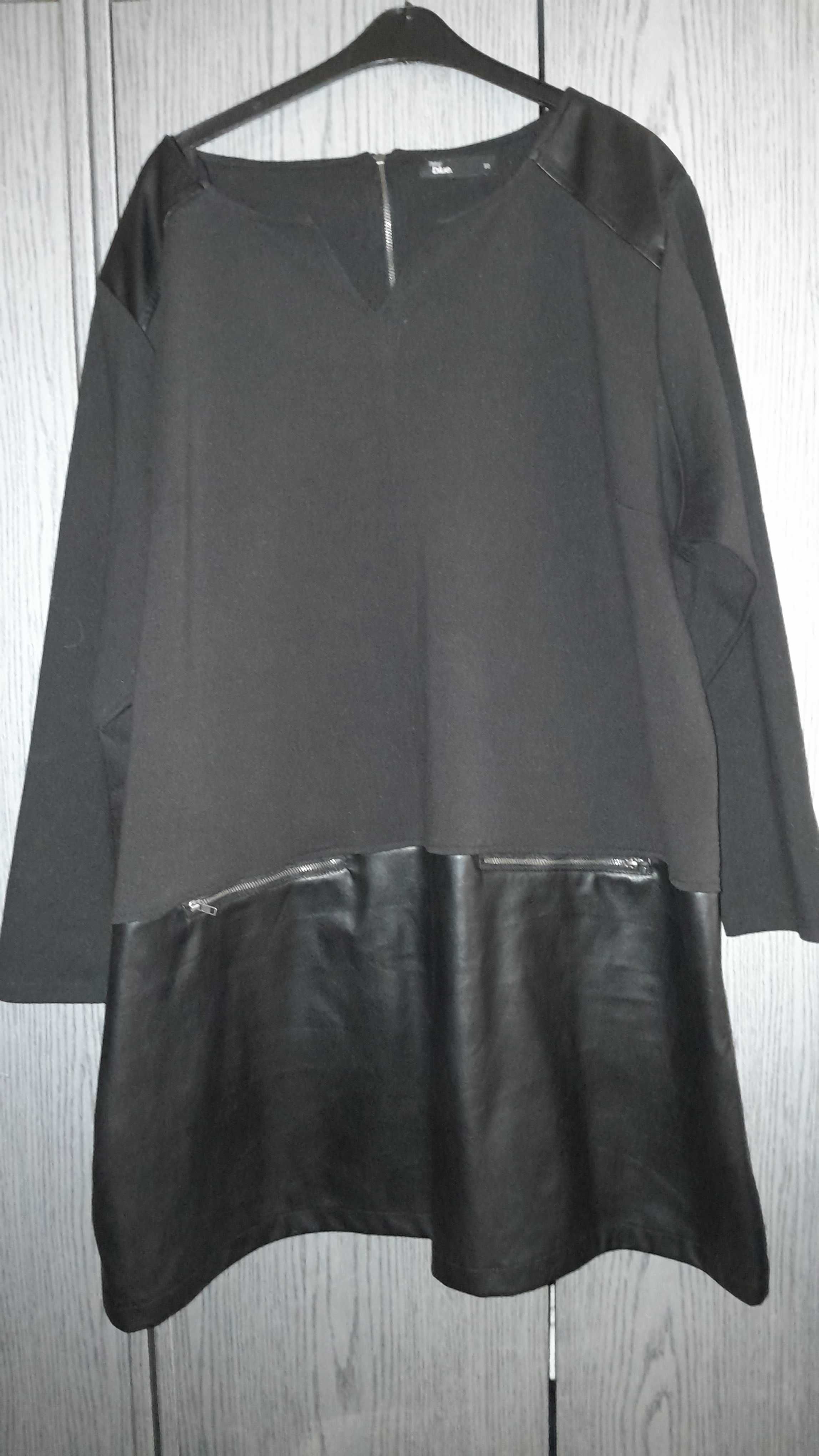 Piekna nowa tunika długa bluzka sukienka ze skorka 50 52