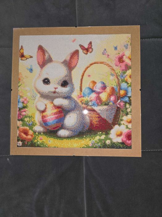 Obraz haftu diamentowego zając wielkanocny