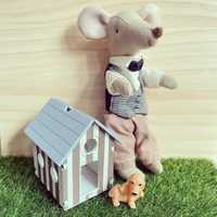 Drewniana buda dla pieska do domku dla myszek maileg lalek barbie mini
