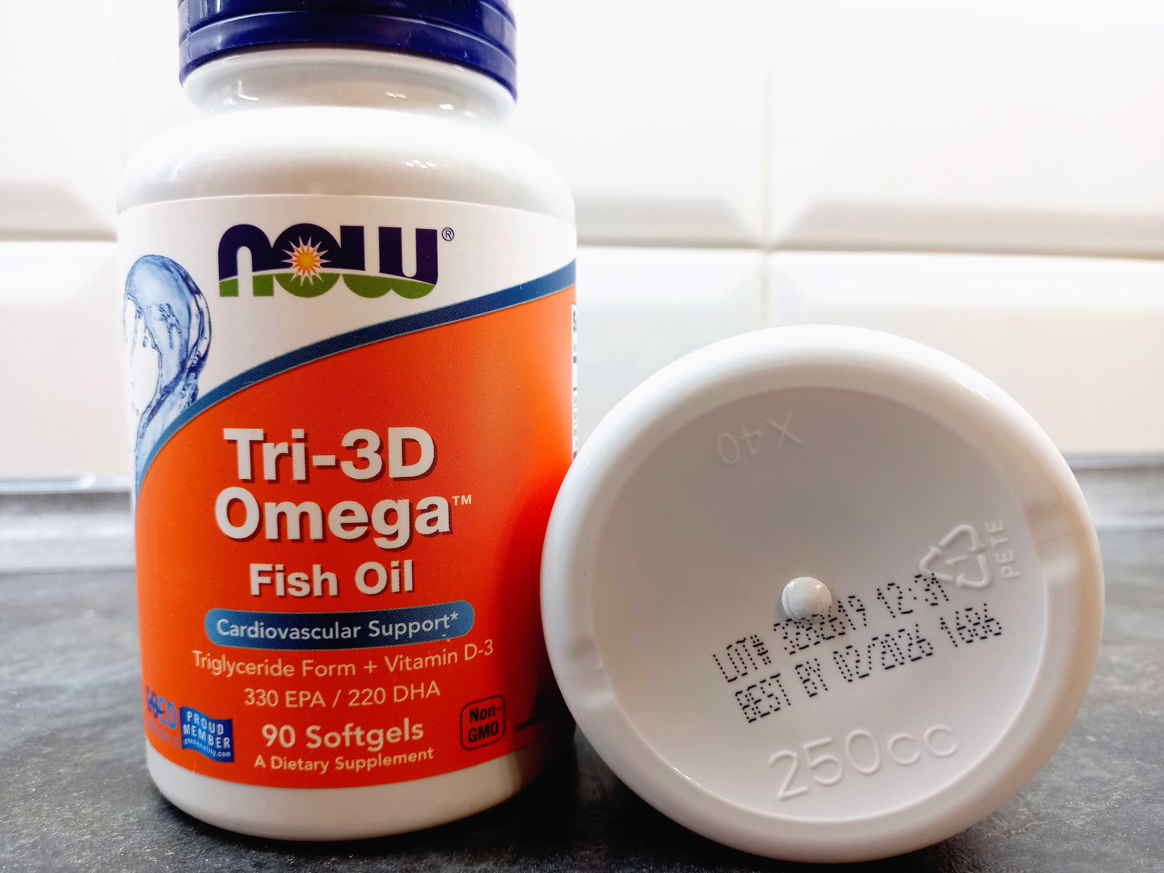 Now Foods, Tri-3D Omega (90 капс.), омега-3 + витамин D3, omega-3 Now