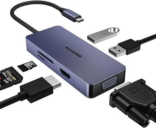 NOVO - Adaptador USB C Hub 4K HDMI, 6 em 1 para MacBook Pro/Air