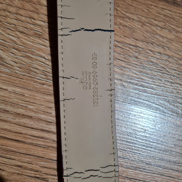 Gucci pasek bez klamry z numerem seryjnym belt 117 cm